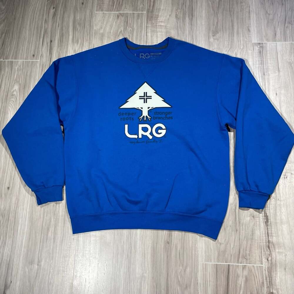 LRG Lifted Research Group Crewneck Sweatshirt Size Large Blue